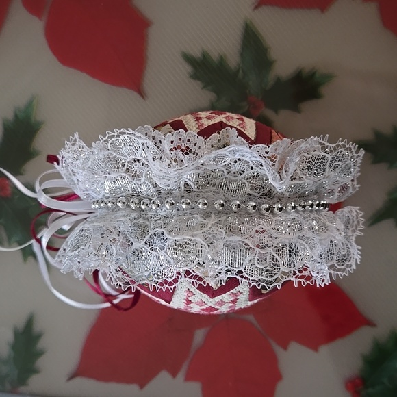 Handmade Quilted & Cross stitch Christmas Ornament - Picture 3 of 7